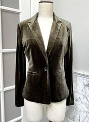 Molly Bracken Velvet One Button Blazer Khaki NWT Small