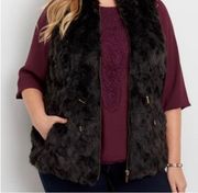 Black Faux Fur Vest 