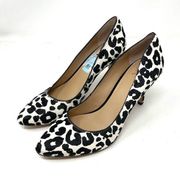 INC black and white cow print heels, size 8.5