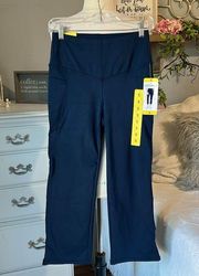 Jockey Navy Blue Leggings Crop Flare Comfy Soft Womens Small Pockets