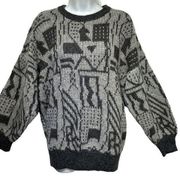 vintage bolivia handmade gray alpaca pullover sweater Size L