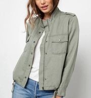 Rails Collins Military Cargo Tencel Linen Blend Jacket Size Large Sage Green