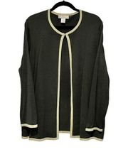 DVF Silk Assets by Diane Von Furstenberg Green 100% Silk Cardigan Size 1X