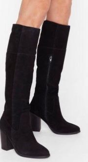 Knee High Black Heel Boots