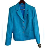 Investments, sky, blue single, breasted blazer, women’s size 10