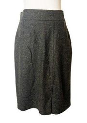 Max Mara wool silk blend pencil skirt green black sz 8