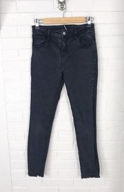 John Galt Brandy Melville Black Fray Hem Skinny Jeans