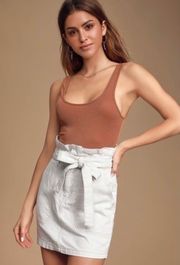 | Paper Bag Waist Mini Skirt