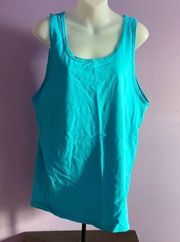 FRUIT of the Loom Aqua Blue Tank Top Size Large