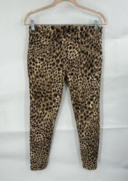 J. McLaughlin Safari Leopard Animal Print Bohemian Baxter Zip Ankle Women 4 Jean