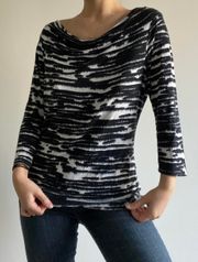 Black & White Printed Blouse