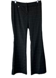 New York & Company Black Windowpane Straight Leg Pants Low Rise Women's Size 2