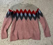 Geometric Knit Sweater Size Medium