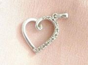 10k White Gold Pavé Heart Pendant