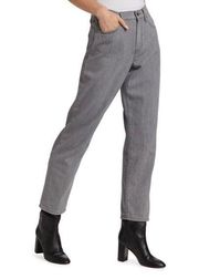 Veronica Beard Blake Classic Straight High-Rise Jeans in Gray size 26