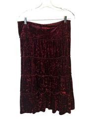 Grace Elements deep Maroon Tiered midi skirt size 14