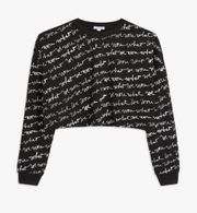 WeWoreWhat Revolve* Cropped Logo Scribble Sweatshirt, Size XL New w/Tag $70