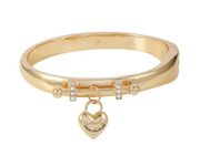 NEW Juicy Couture Goldtone Heart Charm Stretch Bangle Bracelet New w/Tag