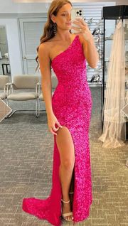 Pink Mermaid Glitter Prom Dress