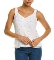 VINCE CAMUTO Foil Tank Blouse In White