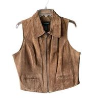 Hunt Club 100% Leather/Suede Zipp up collar vest. Size 12