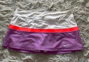 Purple, orange, and white nike tennis skirt