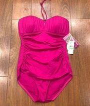 NWT Tommy Bahama Pearl Solids Pacific Peony 1 Piece Swimsuit Size 8