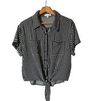 Stripped black and white size Large Blouse.