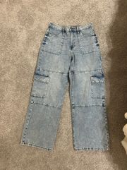 Denim Cargo Pants 