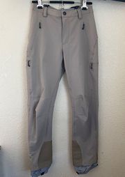 Patagonia Womens Ski hiking Pants Size 8 beige khaki with suspenders