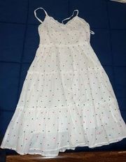 NWOT Sim & Sam white with red and blue polka dot dress size M‎