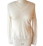 CASHMERE Luxury CHARTER CLUB Soft Ivory Cream Sweater ~ Women's Size MEDIUM