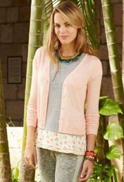 Matilda Jane Pink Made Me Blush Lightweight Knit Cardigan Size S