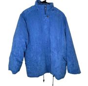 Worthington Blue Heavy Weight Zip Up Suede Winter Coat