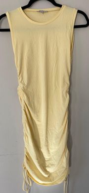 Yellow Bodycon Dress W/ Scrunchable Sides Medium