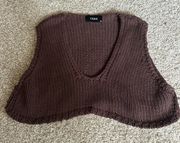 Cider Brown Knit Crop Top