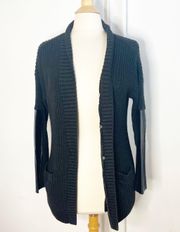 Michael Kors Open Cardigan Sweater Jacket Coast Extra Small XS Black Chunky Knit