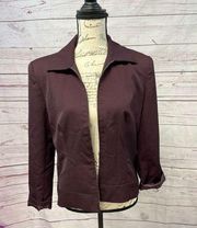 1075-Sag Harbor 10 petitie maroon blazer with zipper