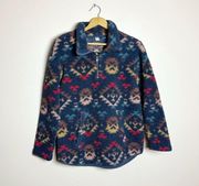 Aztec Print 1/4 Zip Fleece Jacket Size M Maternity VGUC