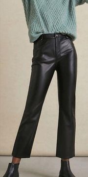 Anthropologie AVEC LES FILLESLettie Straight Faux Leather Pants In Black