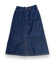 Vintage Dark Wash Denim Maxi Skirt