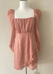 Label Puff Sleeve Dress