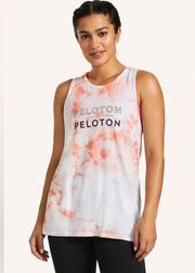 NWT Peloton White and Coral Pink Flow Double Twist Back Tank Top, S