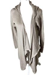 Cotton On Knitwear Open Cardigan Hooded Sweater Neutral Beige Sz M Australia