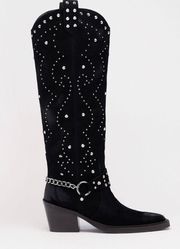 Embellished Suede Cowboy Boots