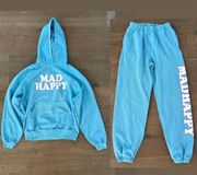 madhappy set blue hoodie pullover joggers pants bundle