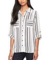 Black And White Stripe Button Down