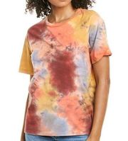 Monrow Multi/Coral Reef Tie Dye Ex-Boyfriend T-Shirt Size Small