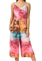 Adelyn Rae Leyla Tie Dye Sleeveless Cowl Neck Culottes Jumpsuit MEDIUM