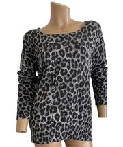 black gray animal print XL pullover casual sweater top TLS2 4115